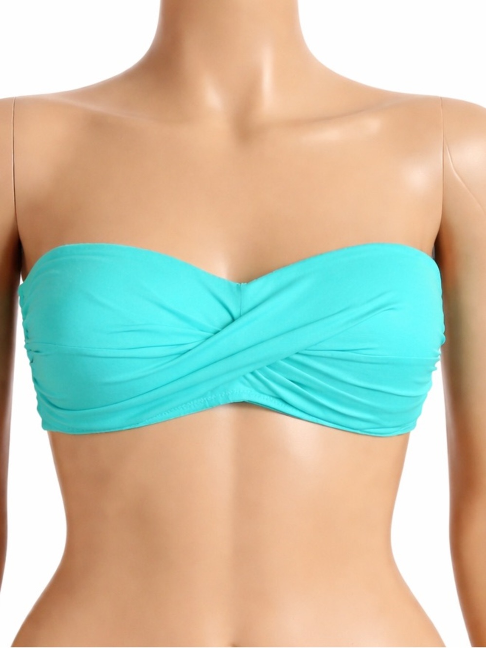 Mossimo Supply Co Teal Strapless Bandeau Bikini Top Twisted Front